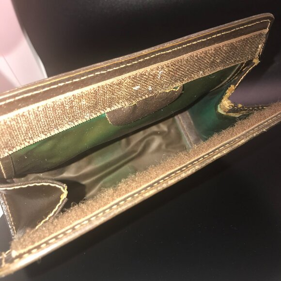 Gucci Web Vintage Brown Monogram PVC Canvas Leather Clutch / Cosmetic - Picture 11 of 16